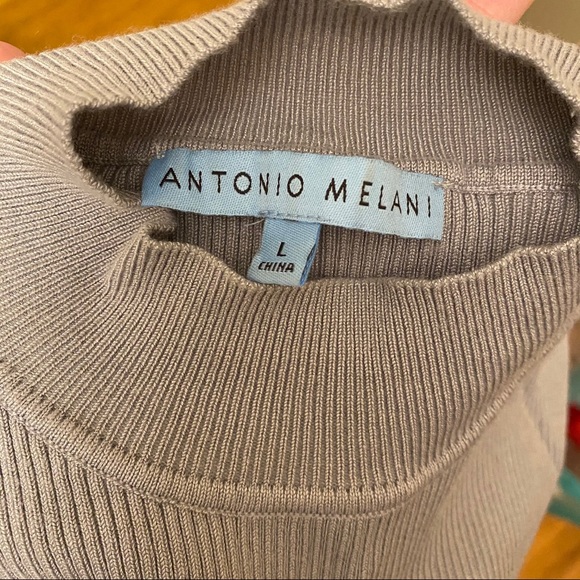 Antonio Melani Mock Neck Ribbed Sweater - Picture 5 of 6